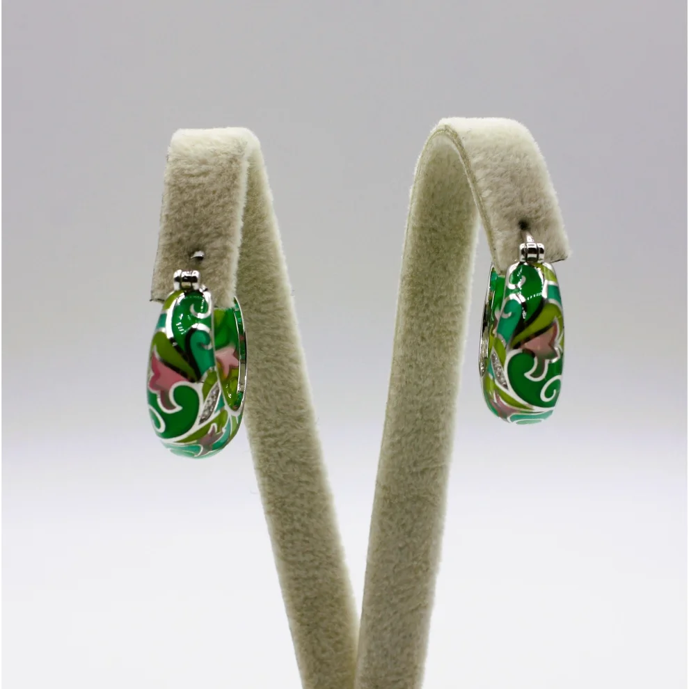 Fia Silver - Varia 925 Silver Earing With Enamel