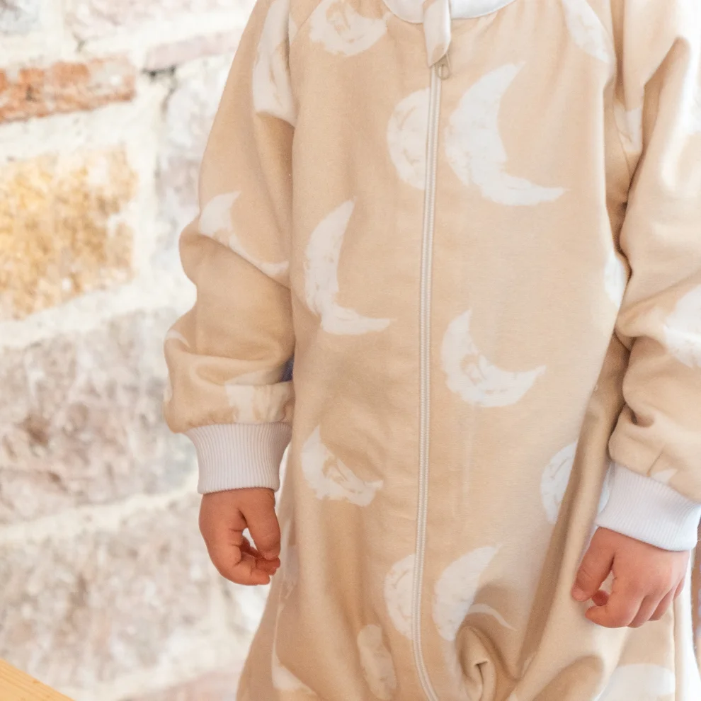 Moose Store Baby & Kids - Organik Pamuk Moon Bebek Çocuk Uyku Tulumu