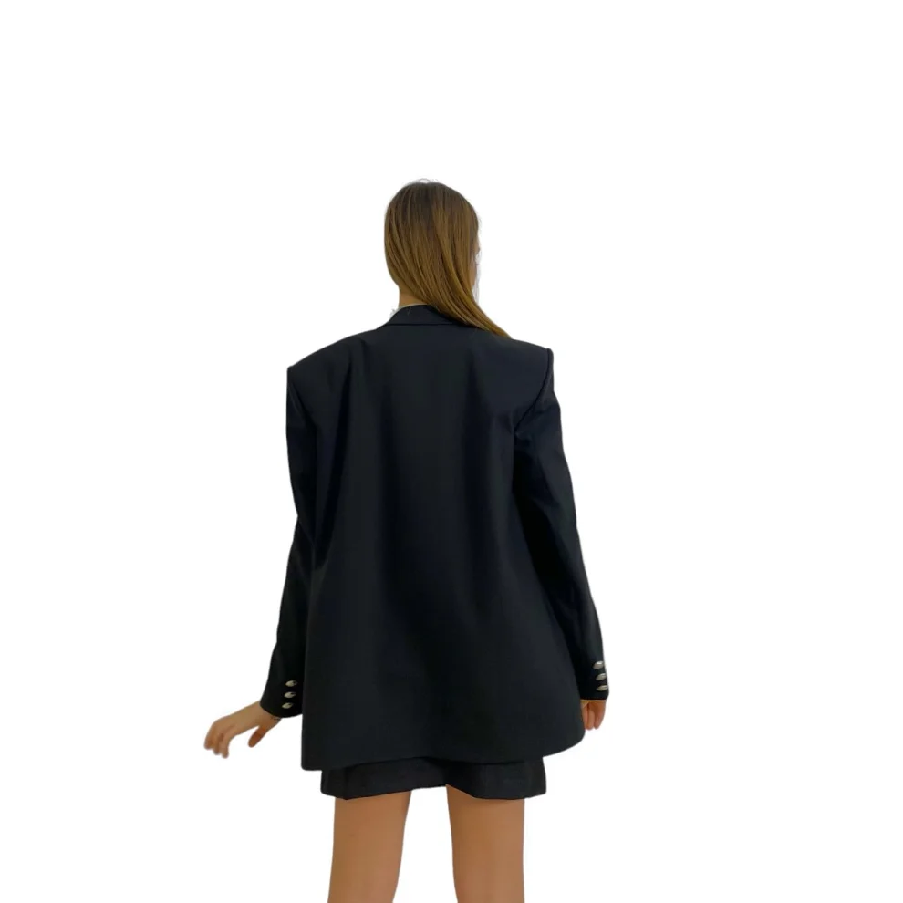 Trust The Team - Jackie Extra Oversize Blazer Jacket & Gigi Low Waist Pleated Mini Skirt Suit
