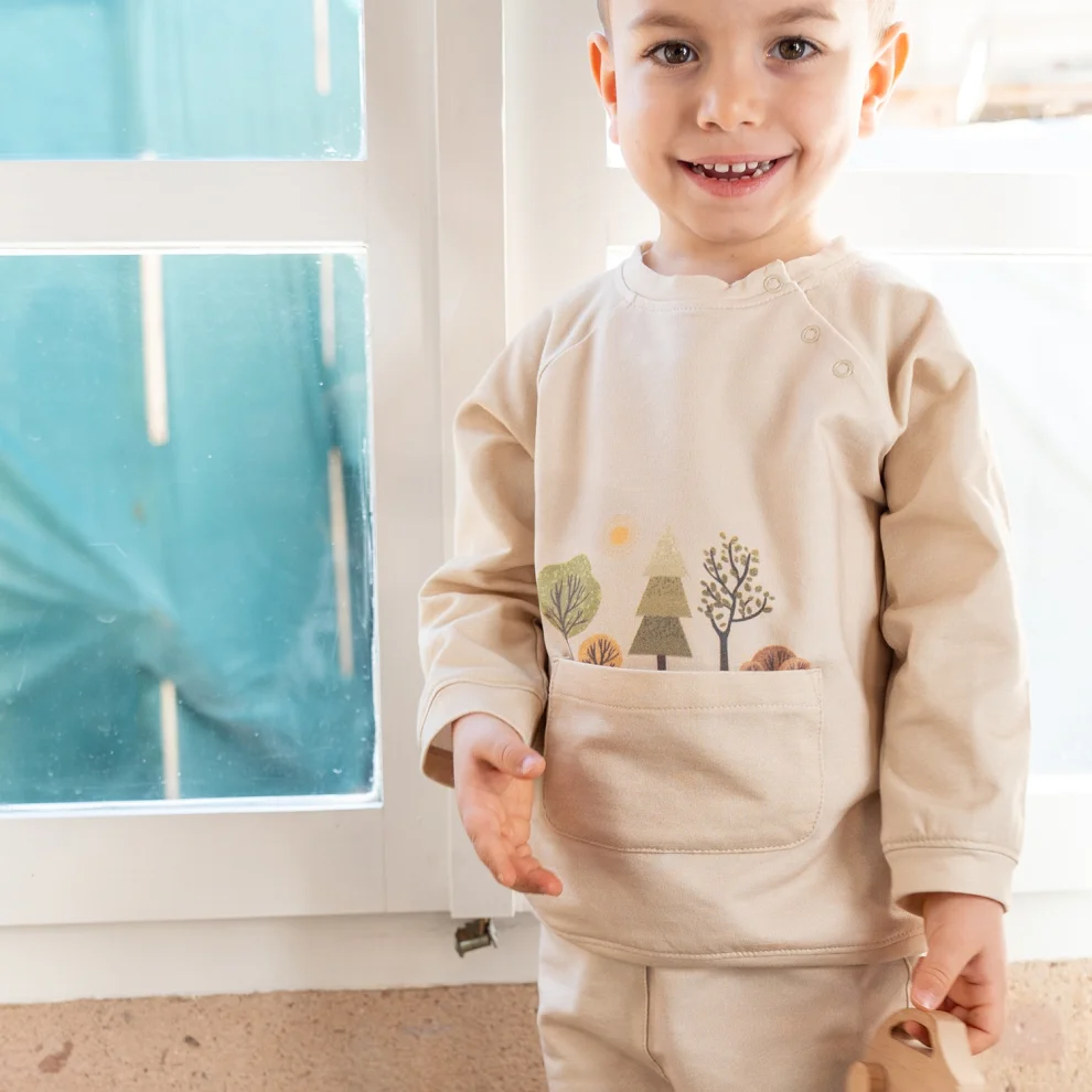 Moose Store Baby & Kids - Organik Pamuk Unisex Bebek Çocuk Eşofman Takımı