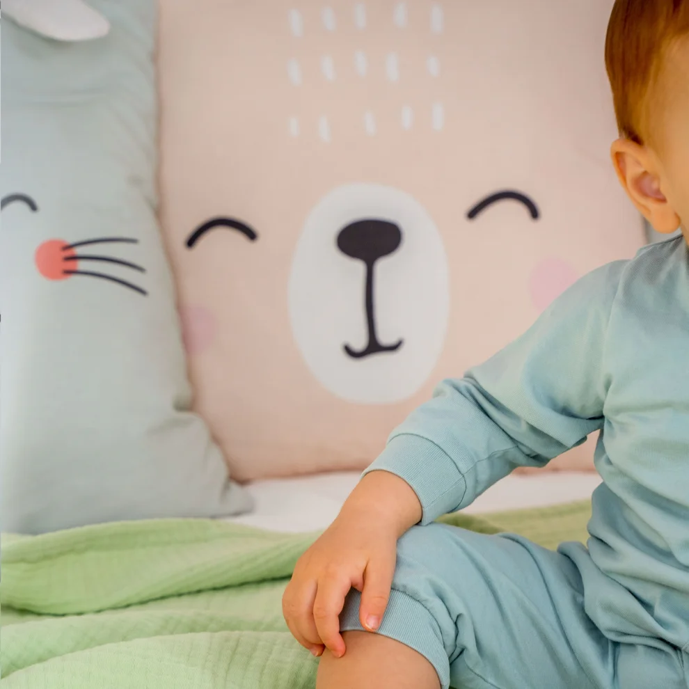 Moose Store Baby & Kids - Organic Cotton Fabric Sweet Bear Baby Kids Pillow