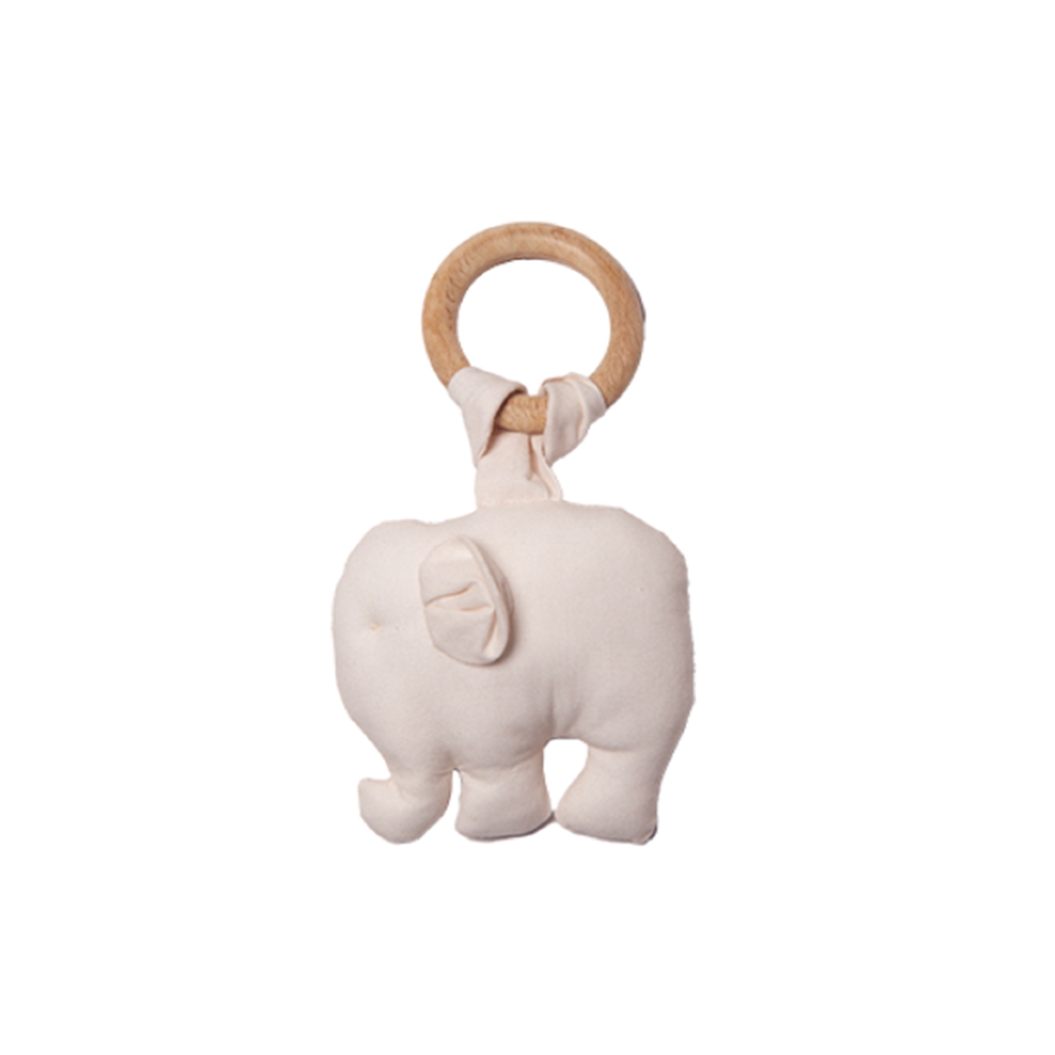 Organic Cotton Fabric Elephant Baby Teether Ring