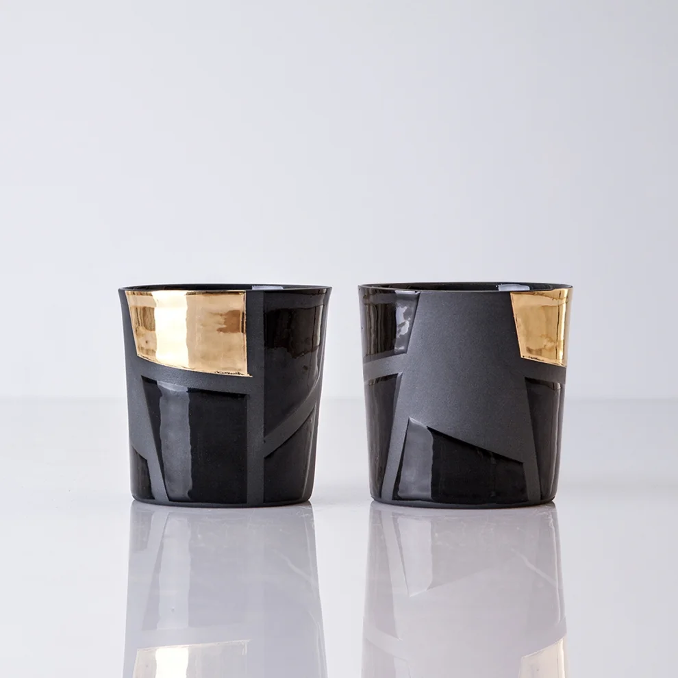 Cocoon Ceramic - Matte Gold Detailed Cup - Ill