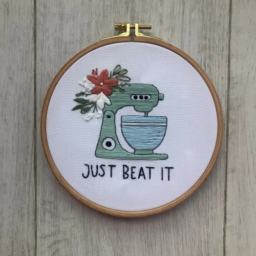 Granny's Hoop - Just Beat It Embroidery Hoop Art