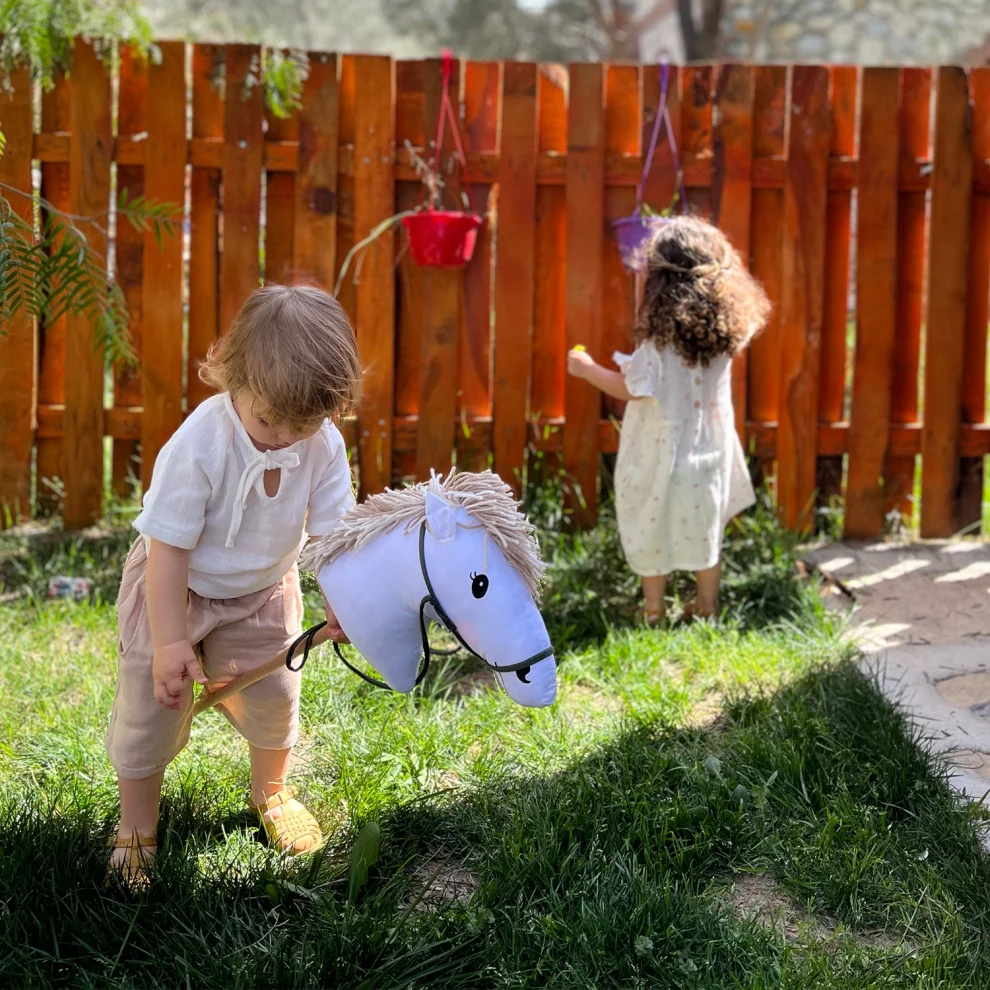 Moose Store Baby & Kids - Organik Pamuk Kumaş Ve Ahşap Dunga At Oyuncak