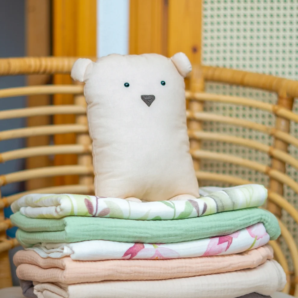 Moose Store Baby Kids Organic Cotton Poplin Fabric Pofy Baby Sleeping Companion Toy Creme hipicon