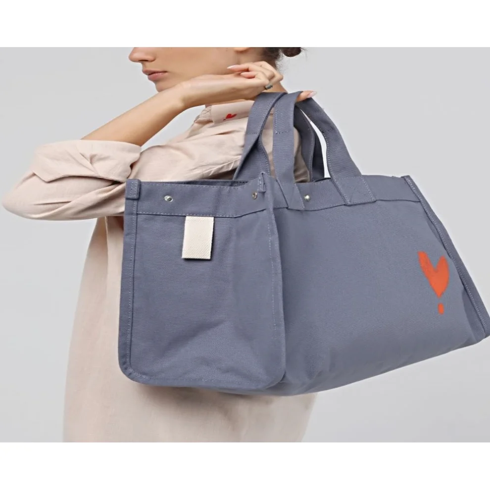 Grey Luxury Tote Bag Coated Canvas and Grey Leather Lulu | Delage