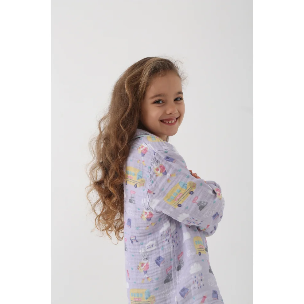 Let's Be Friends - Organic Muslin Fabric Pyjamas Set