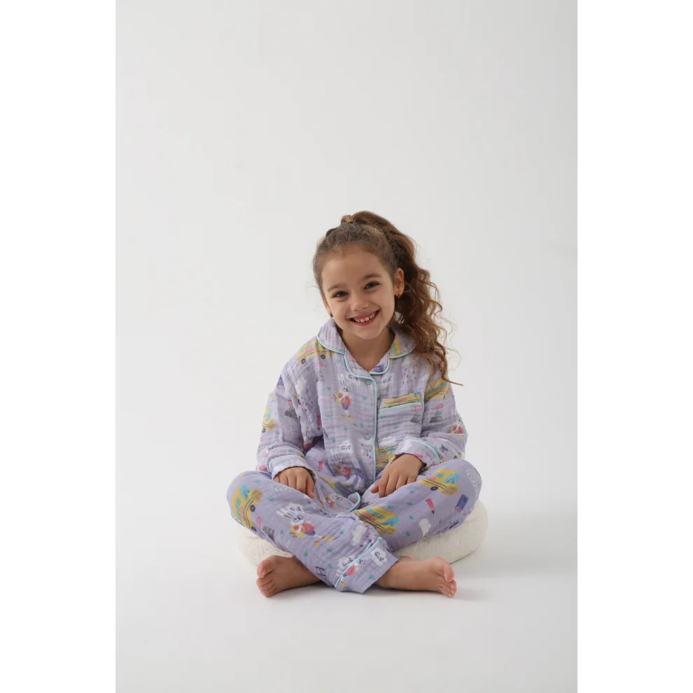 Let's Be Friends - Organic Muslin Fabric Pyjamas Set