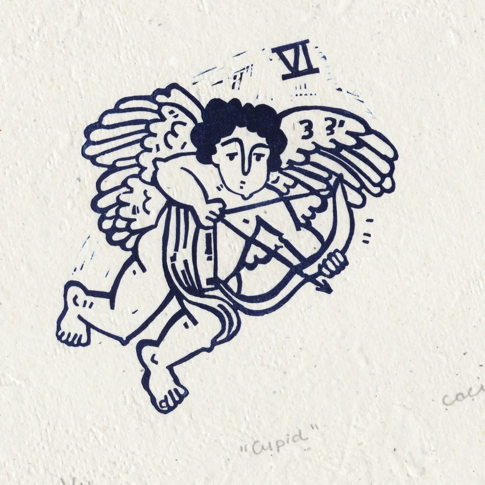 Çaçiçakaduz - Cupid Linoleum Print