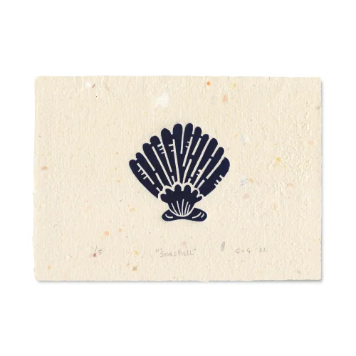 Seashell Lino Print