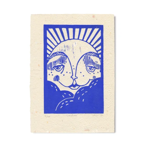 Çaçiçakaduz - Sunshine Linoleum Print