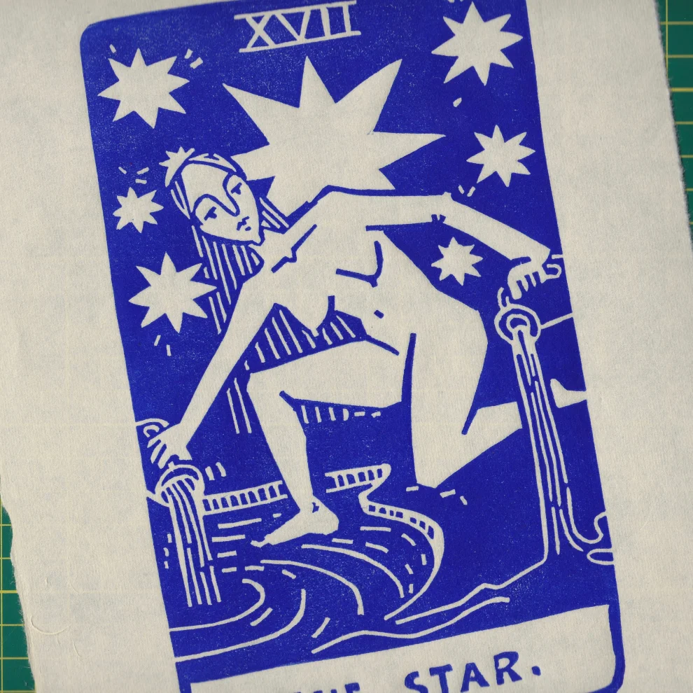Çaçiçakaduz - The Star Linoleum Print