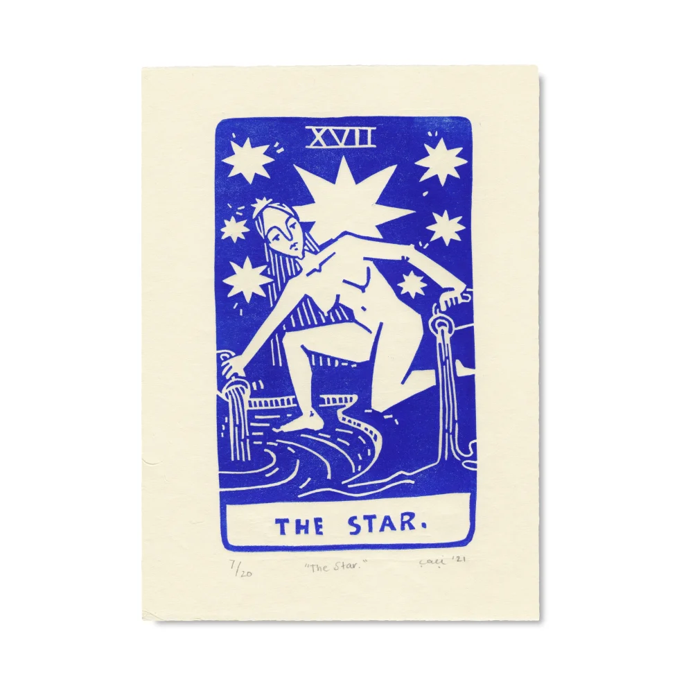 Çaçiçakaduz - The Star Linoleum Print