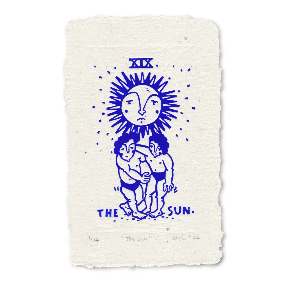 Çaçiçakaduz - The Sun Linol Baskı