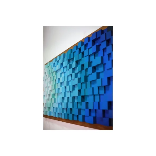 Arbe Design Studio - Deep Blue Handmade 3d Wood Wall Art