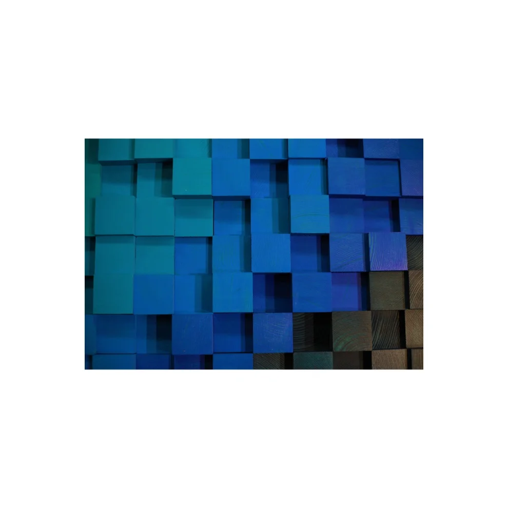 Arbe Design Studio - Deep Blue Handmade 3d Wood Wall Art