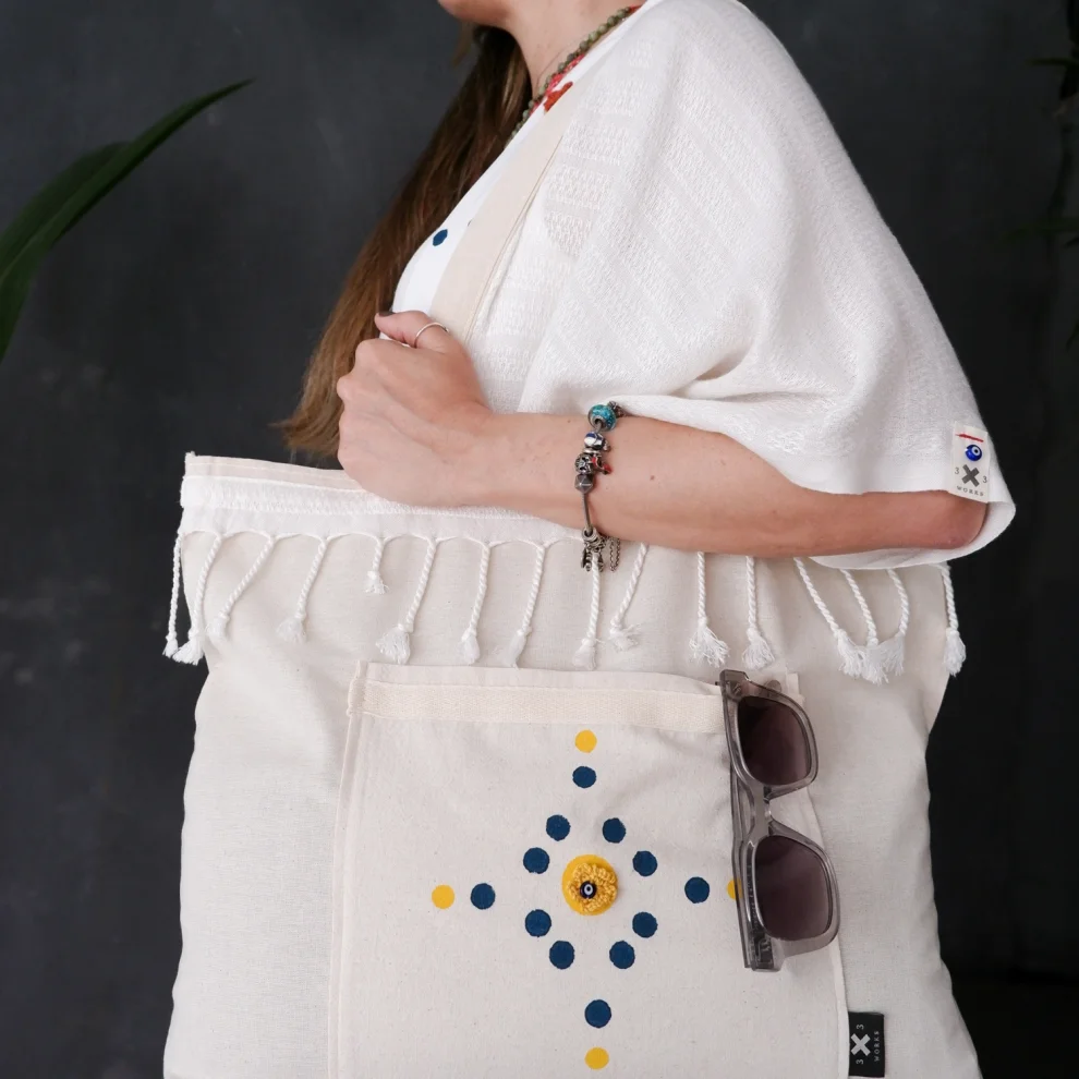 3x3 Works - Flower Power Kimono And Tote Bag