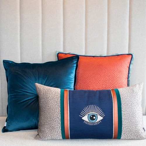 Boom Bastık - Eye Embroidered Rectangular Pillow