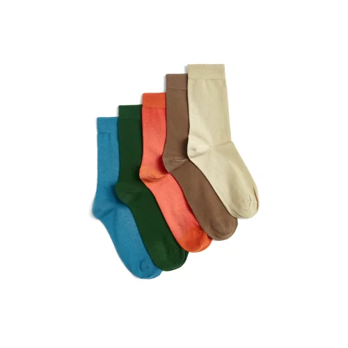 Oopssocks - 5'li Pamuklu Renkli Kokulu Düz Çorap