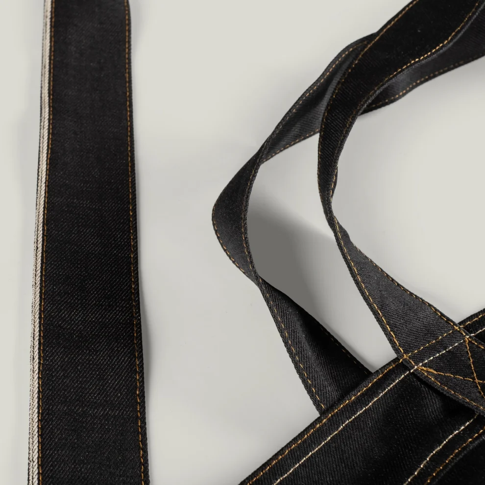 AnOther Goods - No:1 Another Cepli 60x47cm Black&black Selvedge Denim Tote Bag