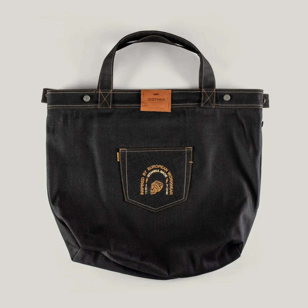 AnOther Goods - No:1 Another Cepli 60x47cm Black&black Selvedge Denim Tote Bag