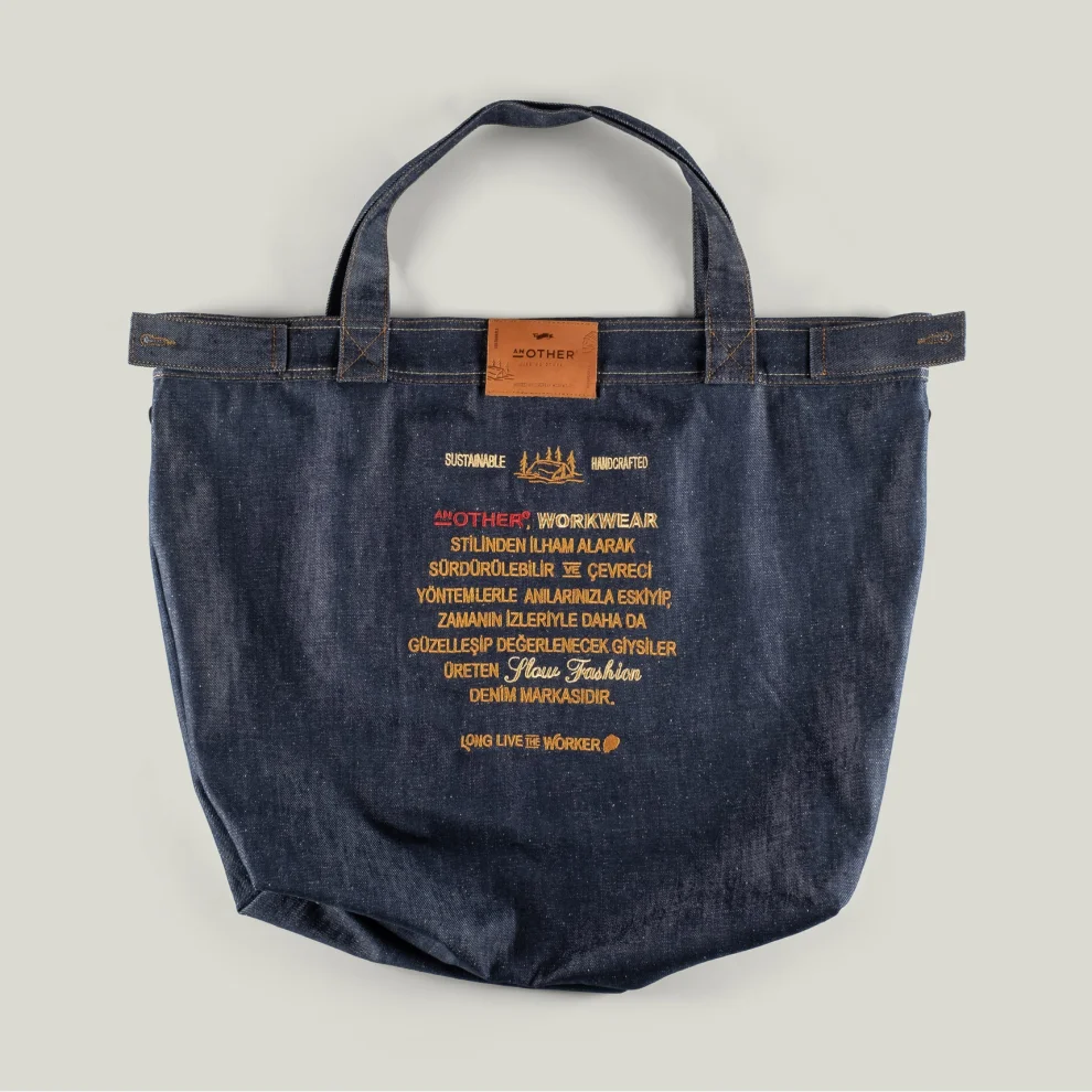 AnOther Goods - No:1 Another Cepli Selvedge Denim Tote Çanta