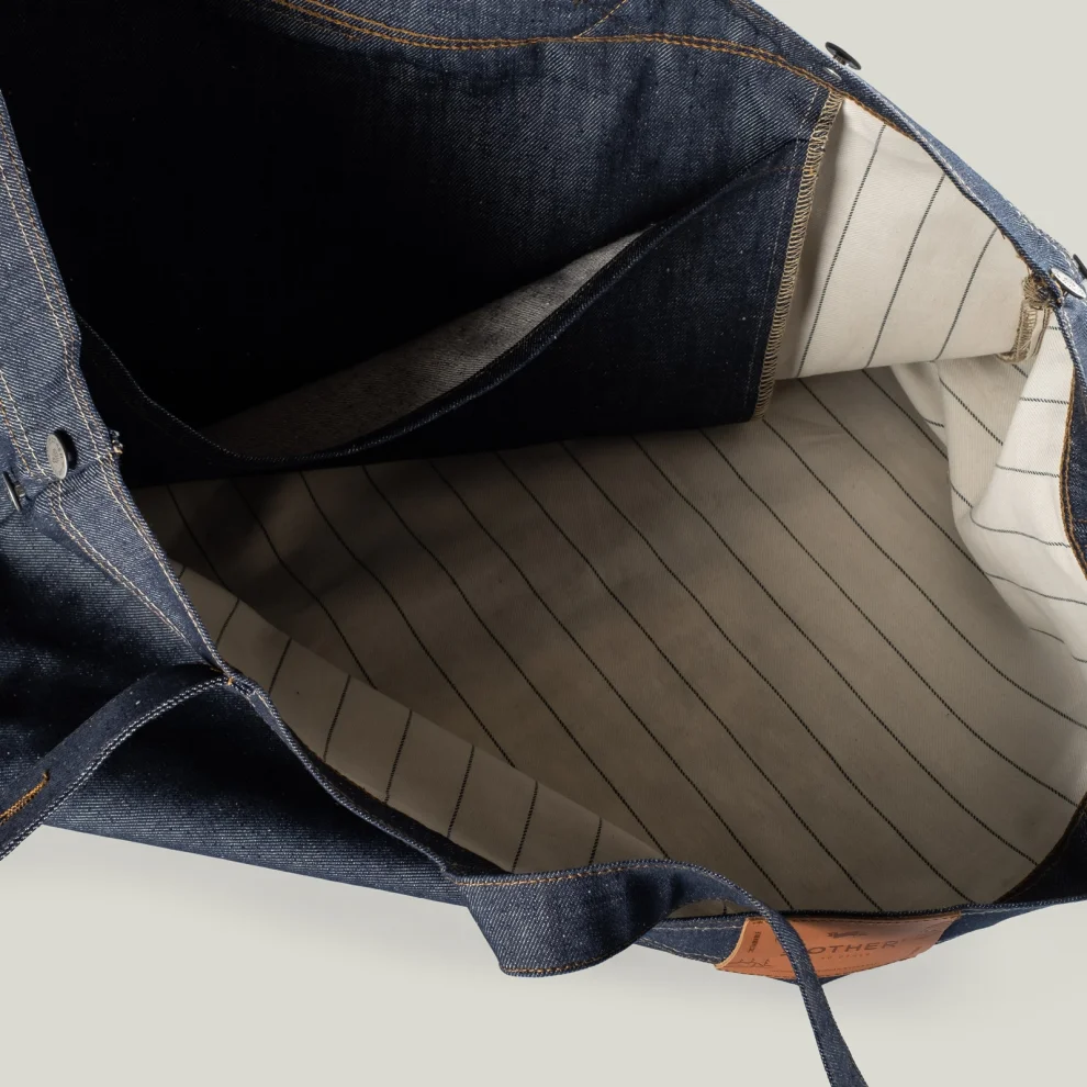 AnOther Goods - No:1 Another Cepli Selvedge Denim Tote Çanta