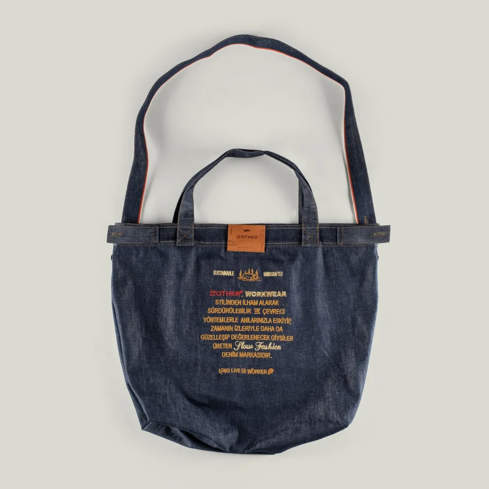AnOther Goods - No:1 Another Cepli 60x47cm İndigo Selvedge Denim Tote Bag