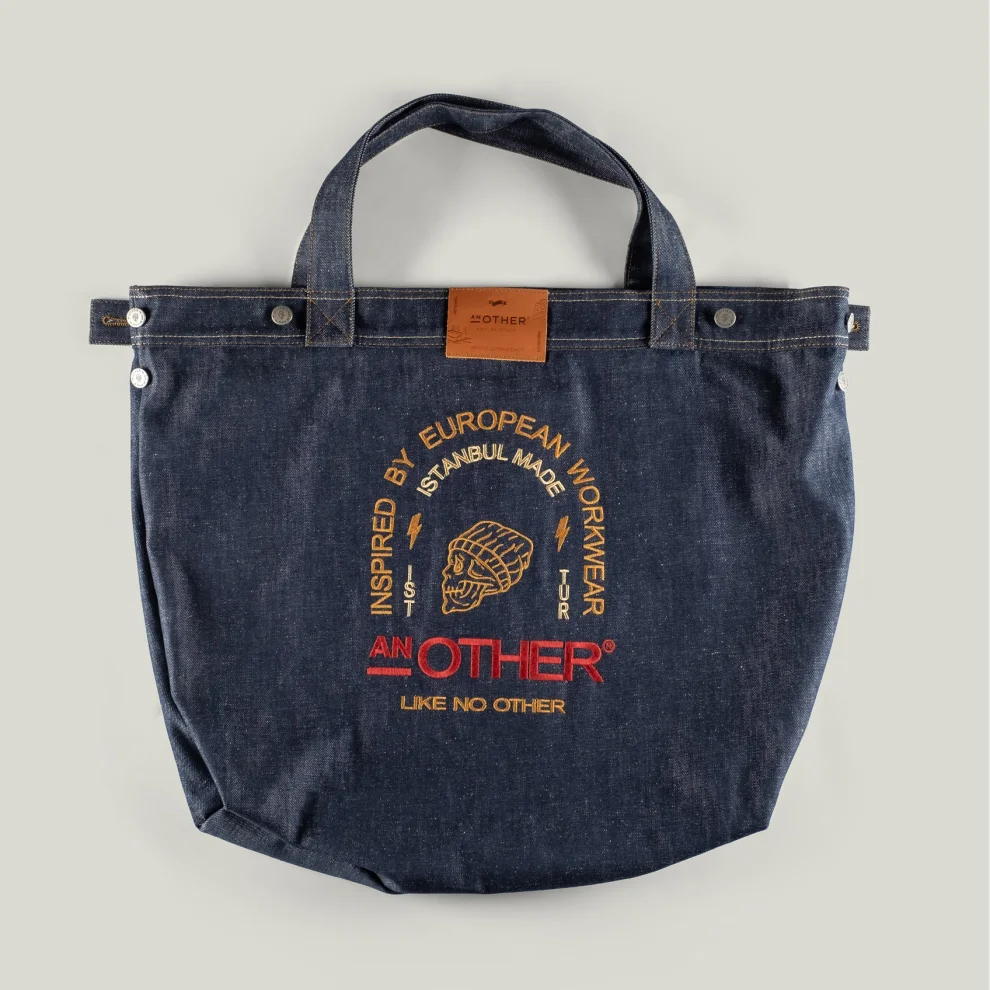 AnOther Goods - No:2 Another Tipografi Selvedge Denim Tote Çanta