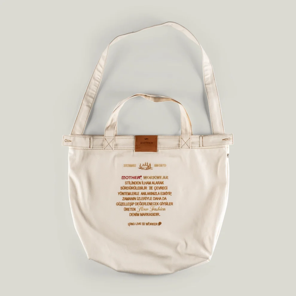 AnOther Goods - No:2 Another Tipografi 60x47cm Ham Gabardin Tote Bag