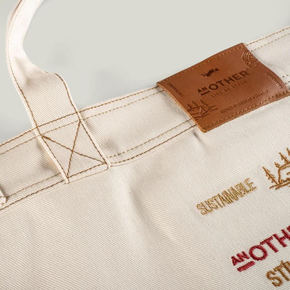 AnOther Goods - No:2 Another Tipografi 60x47cm Ham Gabardin Tote Bag