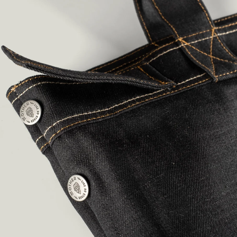AnOther Goods - No:3 Another Cepli 72x40cm Black&black Selvedge Denim Tote Bag