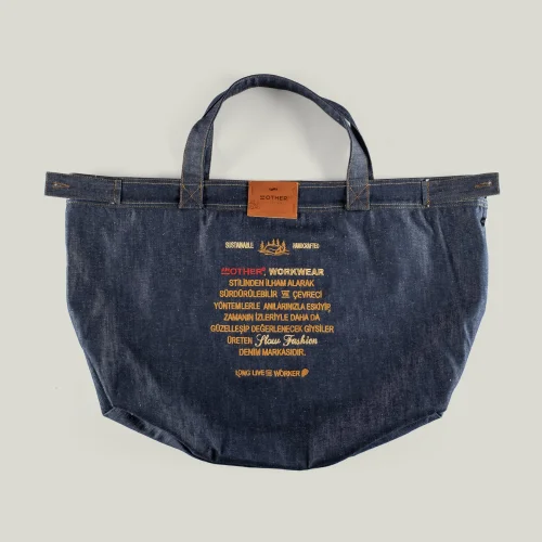 AnOther Goods - No:3 Another Cepli 72x40cm İndigo Selvedge Denim Tote Bag