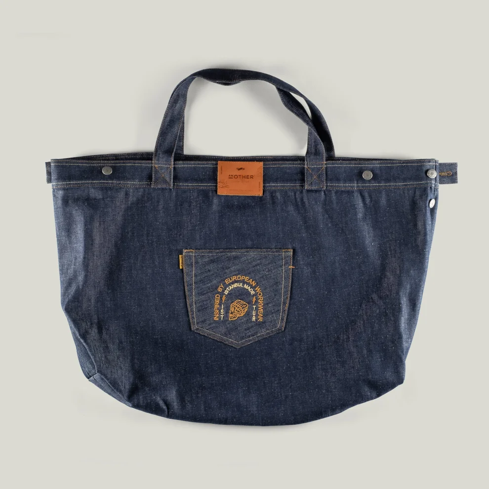 AnOther Goods - No:3 Another Cepli 72x40cm İndigo Selvedge Denim Tote Bag