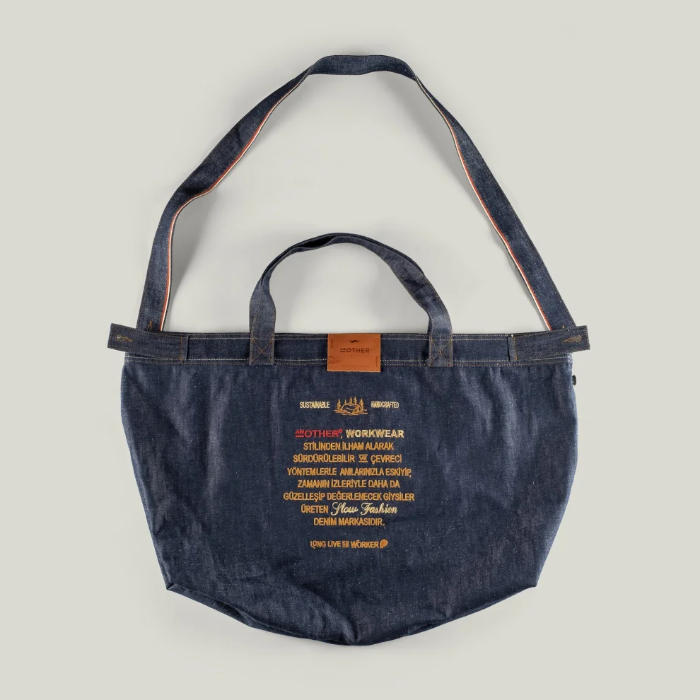 AnOther Goods - No:3 Another Cepli Selvedge Denim Tote Çanta