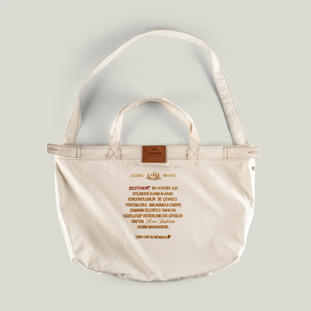 AnOther Goods - No:3 Another Cepli Ham Gabardin Tote Çanta