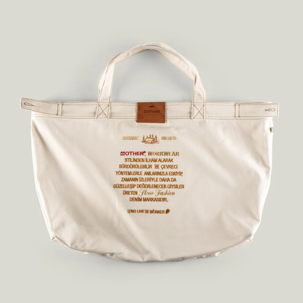 AnOther Goods - No:3 Another Cepli 72x40cm Ham Gabardin Tote Bag