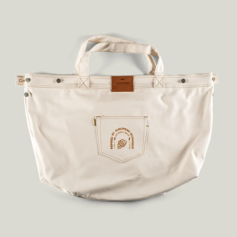 AnOther Goods - No:3 Another Cepli Ham Gabardin Tote Çanta