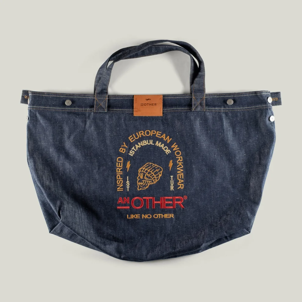 AnOther Goods - No:4 Another Tipografi Selvedge Denim Tote Çanta