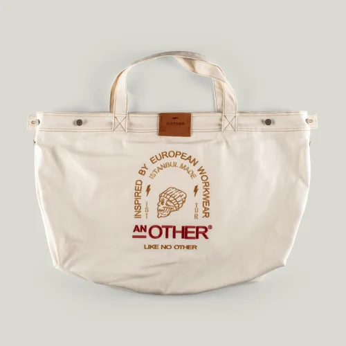 AnOther Goods - No:4 Another Tipografi Selvedge Denim Tote Çanta