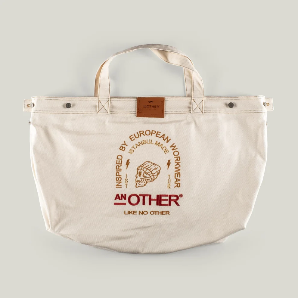 AnOther Goods - No:4 Another Tipografi Ham Gabardin Tote Çanta