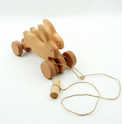 Cem Sel - Animated Rabbit Toy, Wooden