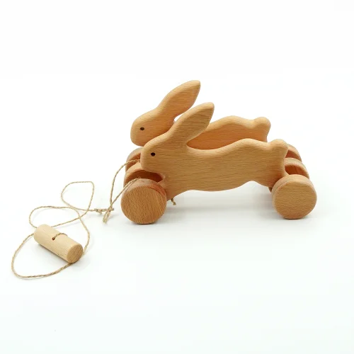 Cem Sel - Animated Rabbit Toy, Wooden