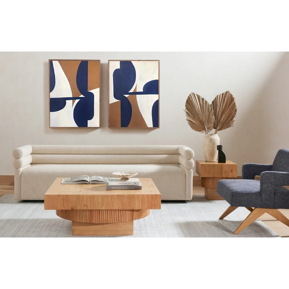 Kle Studio - Bold Navy Set Of 2 Acrylic Paintings