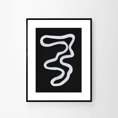 Kle Studio - Black Abstract Art No.01 Kağıt Üzeri Akrilik El Yapımı Resim