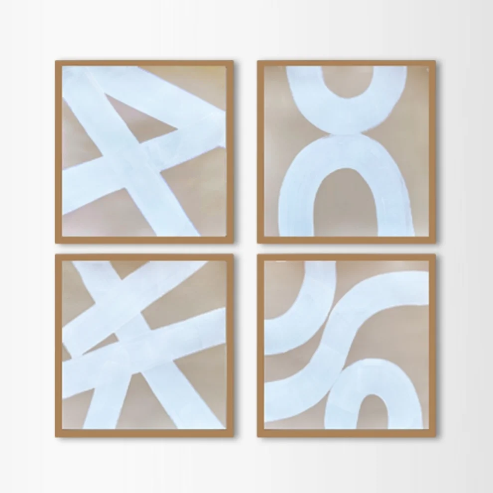 Kle Studio - Mono Set Of 4 Acrylic Paintings On Paper