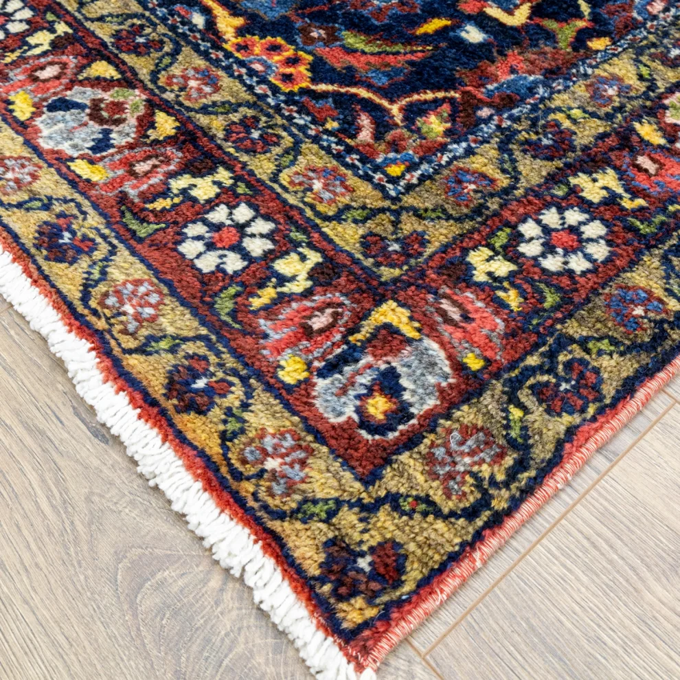 Soho Antiq - Floal Pattern Hand Wrıtıng Wool Carpet 100x313cm