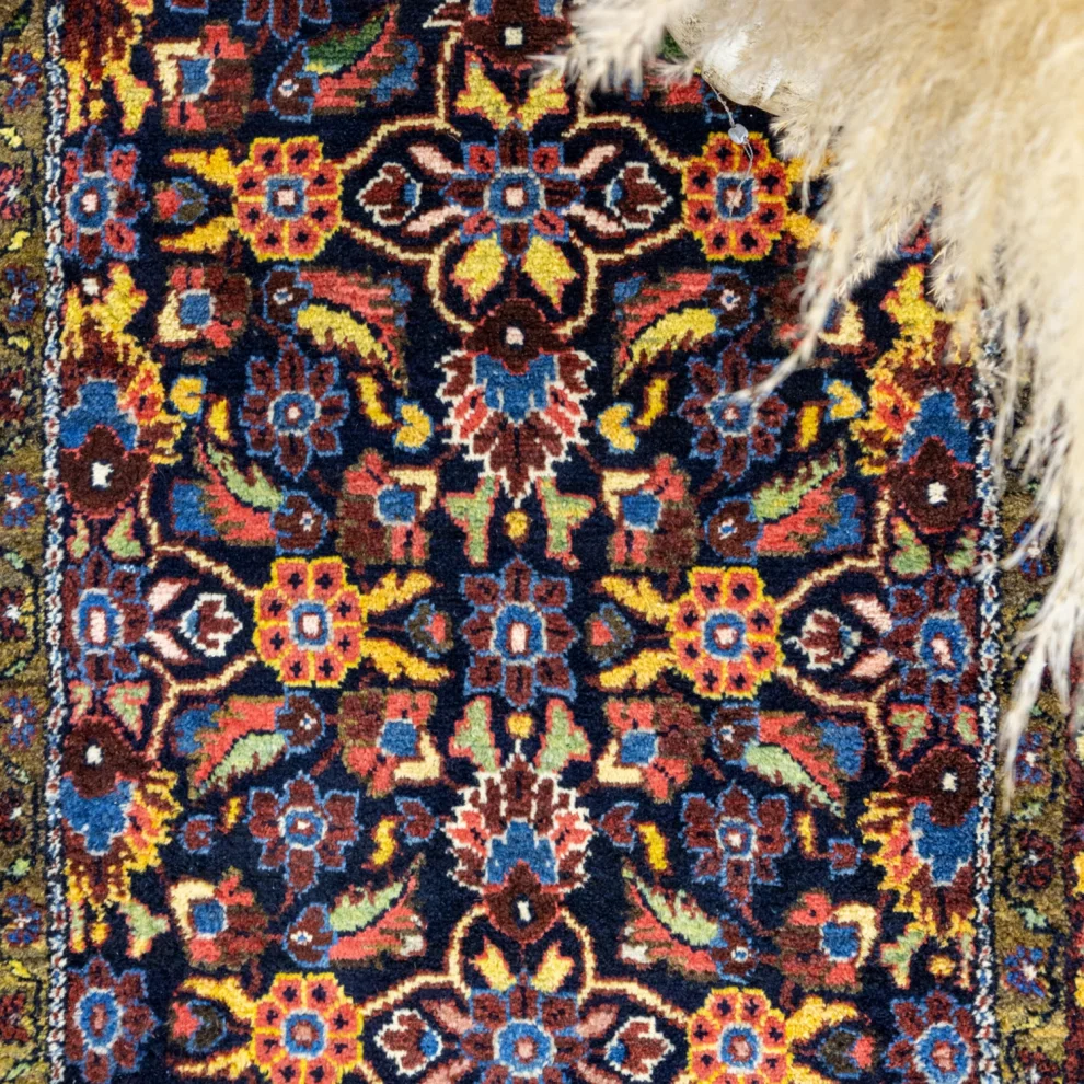 Soho Antiq - Floal Pattern Hand Wrıtıng Wool Carpet 100x313cm