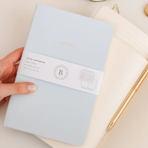 Bloom Paper Goods - Notes Baby Blue - Set Of 2 Notebooks